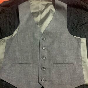 Navy and Green dotted vest button front 2 pocket size 36